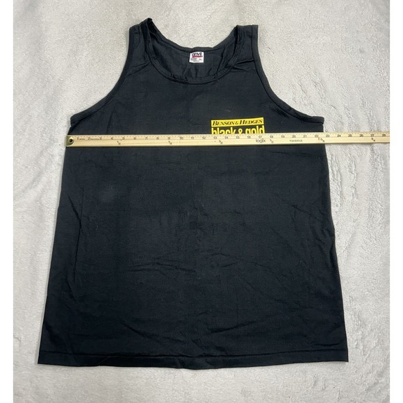 Vintage 90’s USA Benson & Hedges Black & Gold Cigarette T-Shirt Tank Top XL - Picture 5 of 7